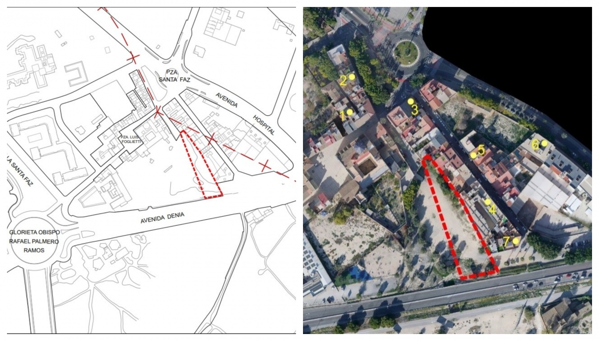 Plano de ubicación y ortofoto de la parcela a expropiar. - Plano de ubicación y ortofoto de la parcela a expropiar.