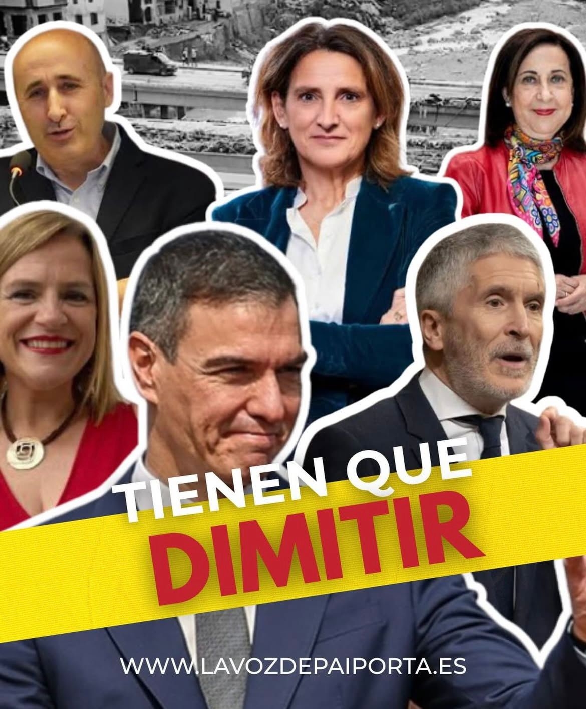 Cartel de la concentración para pedir la dimisión de Sánchez.