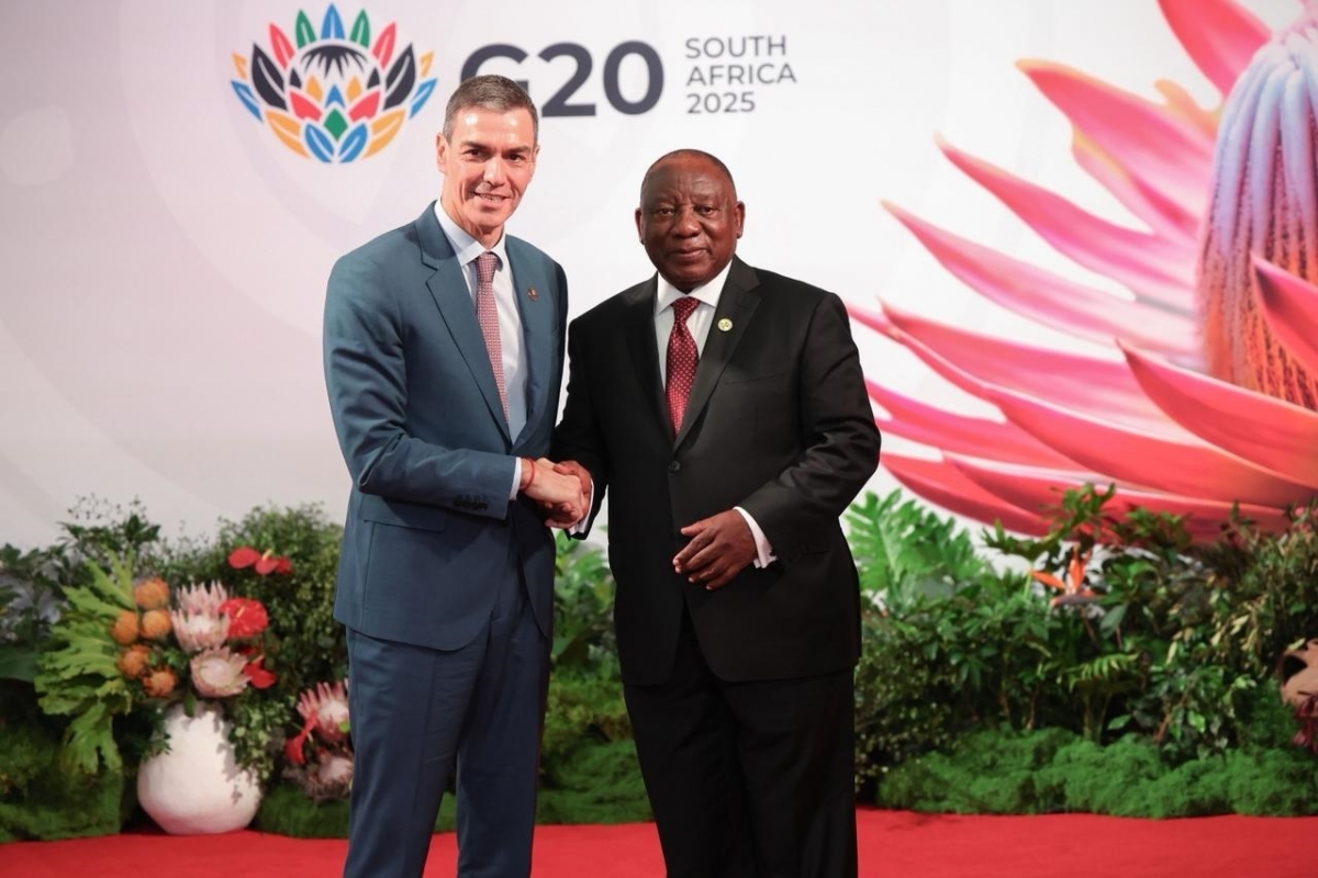 Sánchez llega a la cumbre del G20 en Johannesburgo: 