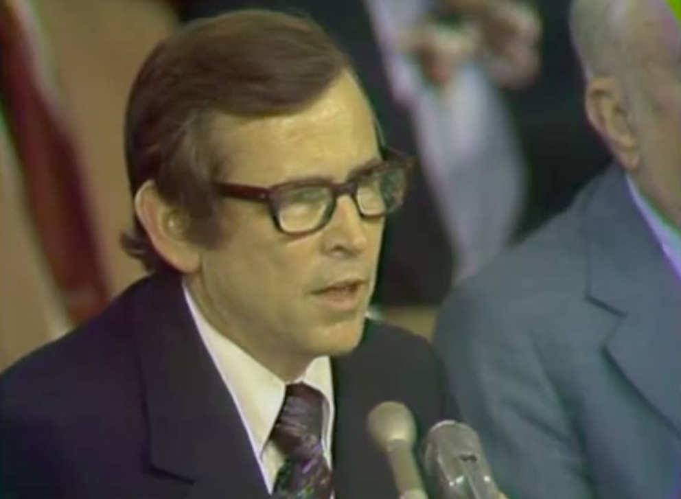 El senador Howard Baker, en el Comité sobre el Watergate. - El senador Howard Baker, en el Comité sobre el Watergate.