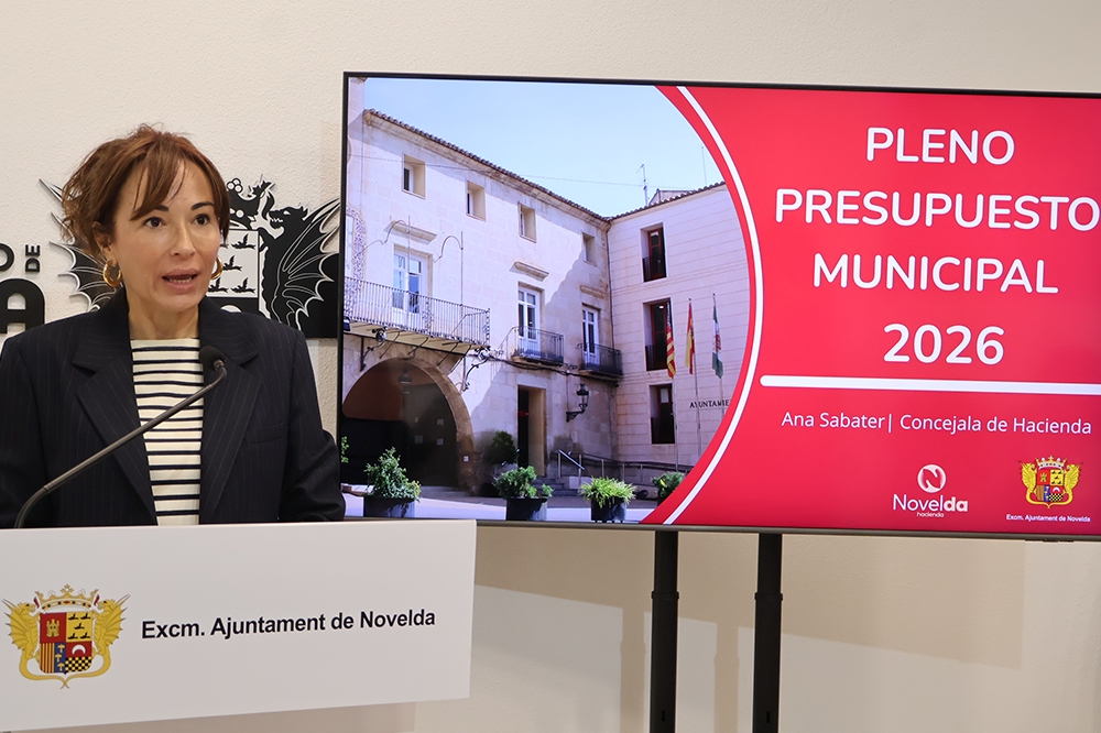 Novelda eleva su presupuesto de 2026 a 32,9 millones y liquida la deuda histórica del Ayuntamiento