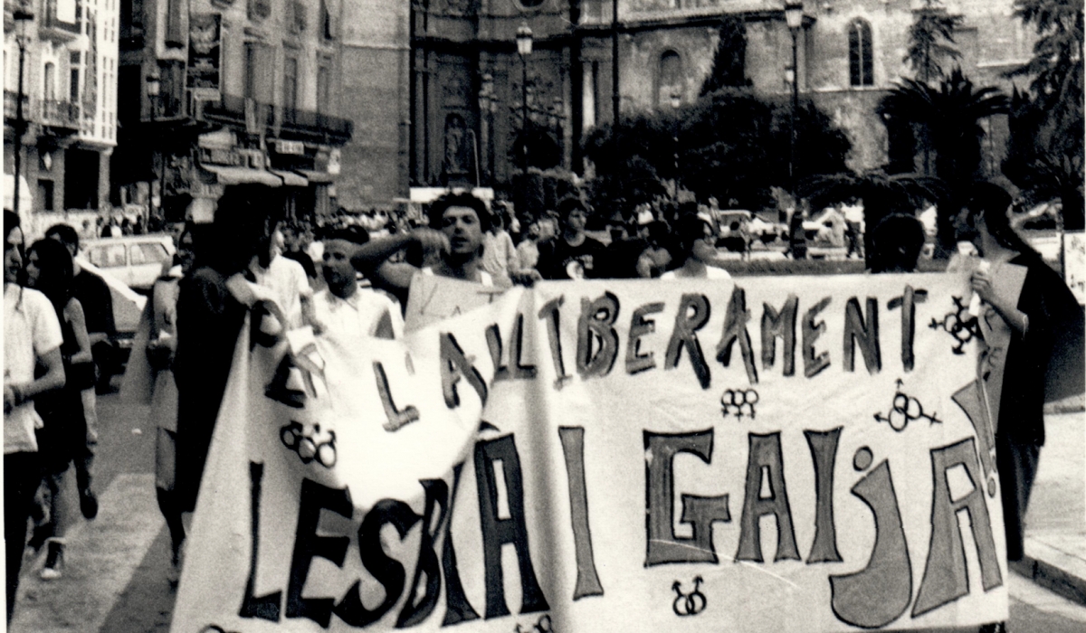 Una manifestación en València, en 1994. Foto facilitada por L ARMARI DE LA MEMÒRIA