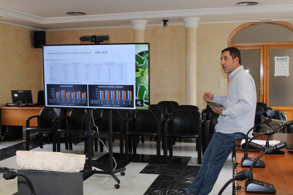 La empresa municipal d'Ondara presenta el Pla d’Inversions 2026 amb 3,6 milions i la gestió de 9 serveis municipals