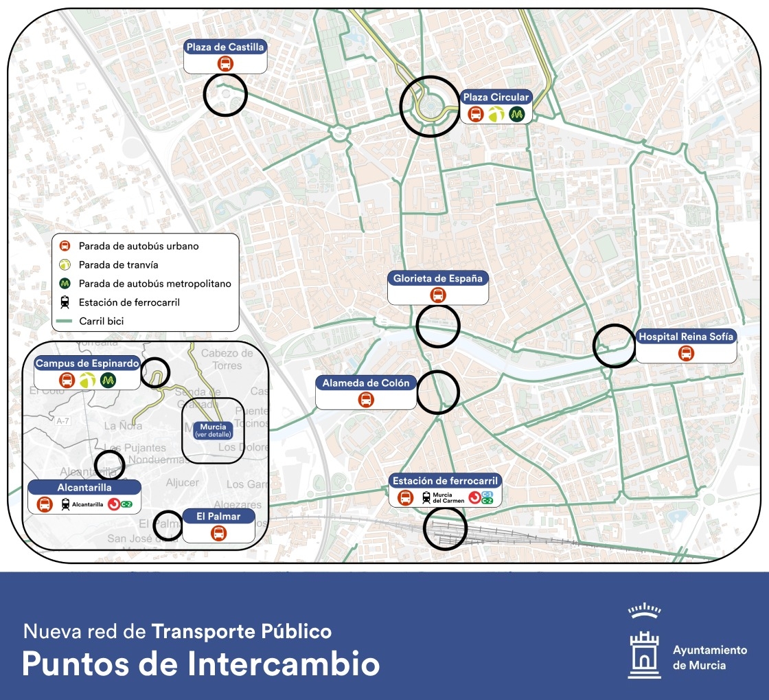 Nueva red de transporte público de Murcia