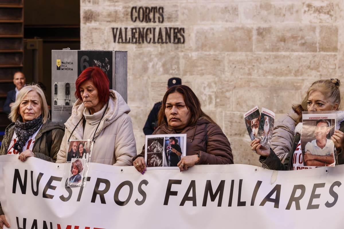 Víctimas de la Dana en la protesta.