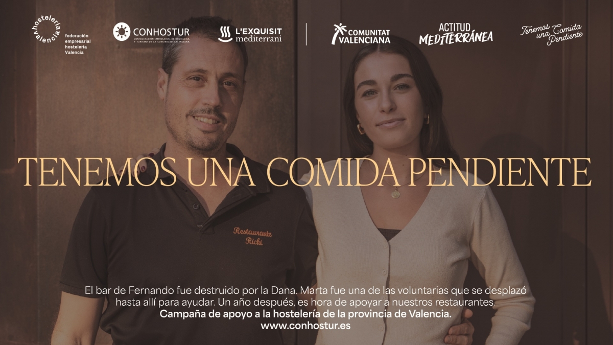 Conhostur, Turisme y Hostelería Valencia lanzan una campaña de apoyo a la hostelería afectada por la Dana