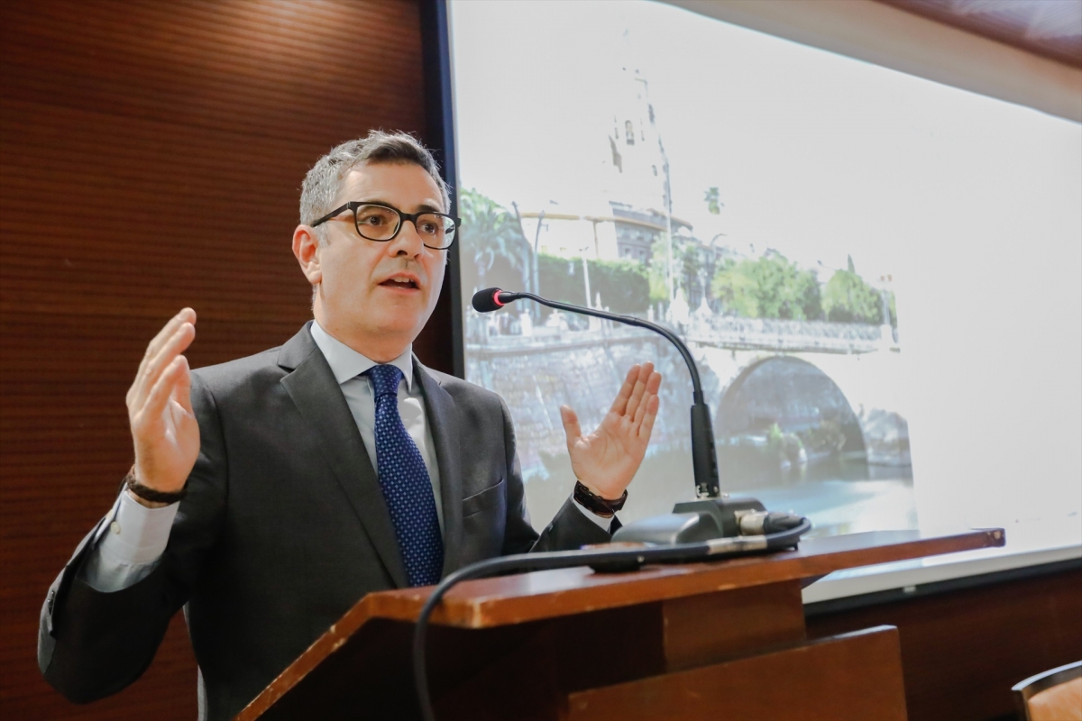 El ministro de la Presidencia, Justicia y Relaciones con las Cortes, Félix Bolaños, en Murcia.