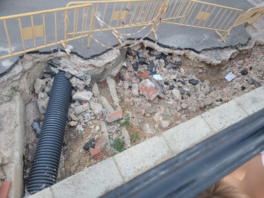 Las obras de la calle Gómez Ferrer de Buñol 