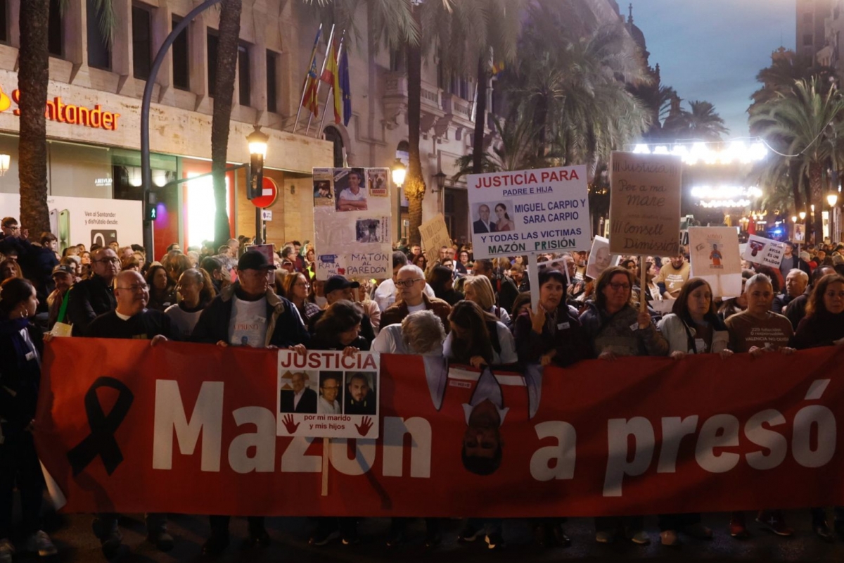 La manifestación 'Mazón a presó' exige 