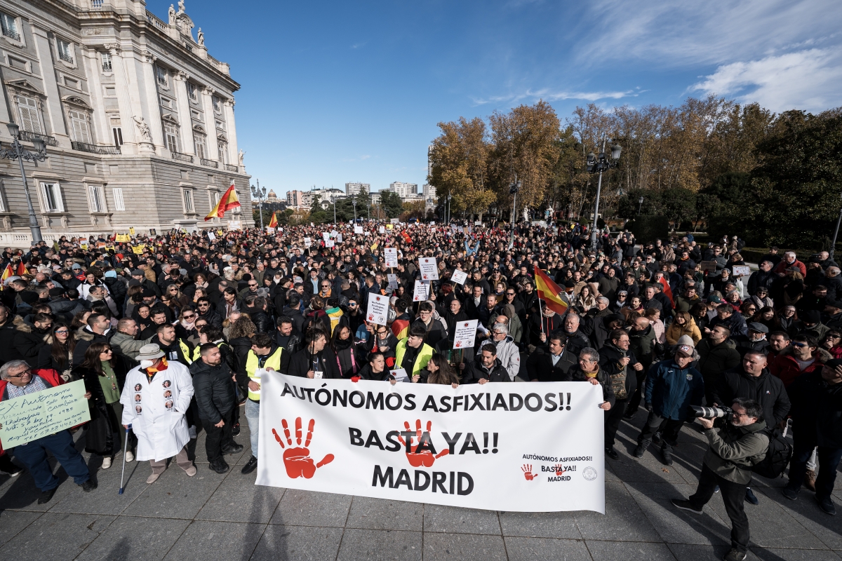 Los autónomos se manifiestan para pedir mejores condiciones y no ser 