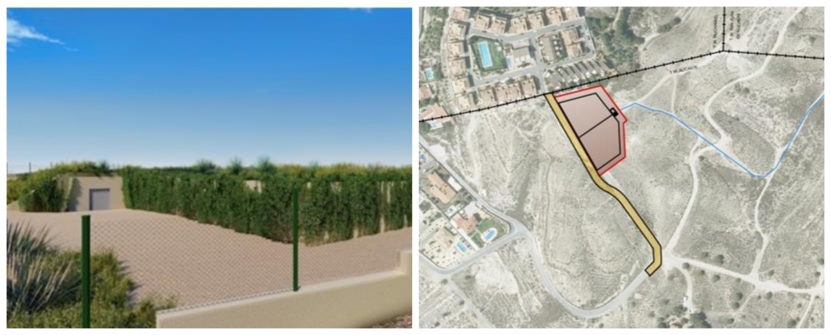 Recreación virtual del futuro depósito y plano de ubicación.