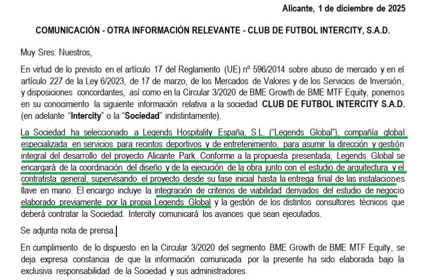 Comunicación de información relevante