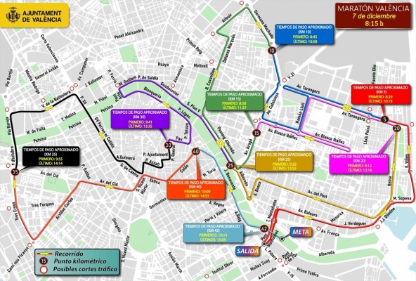 València activa 510 policías locales y un dispositivo de tráfico este domingo por el Maratón