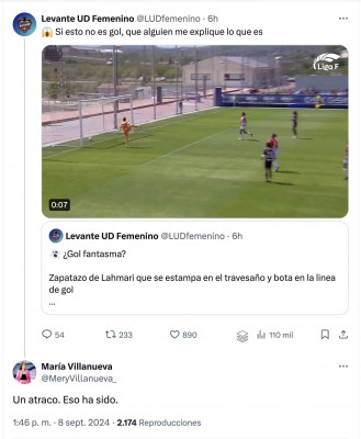 La consejera del Levante tilda de “atraco” un 'gol fantasma' no concedido ante el Athletic
