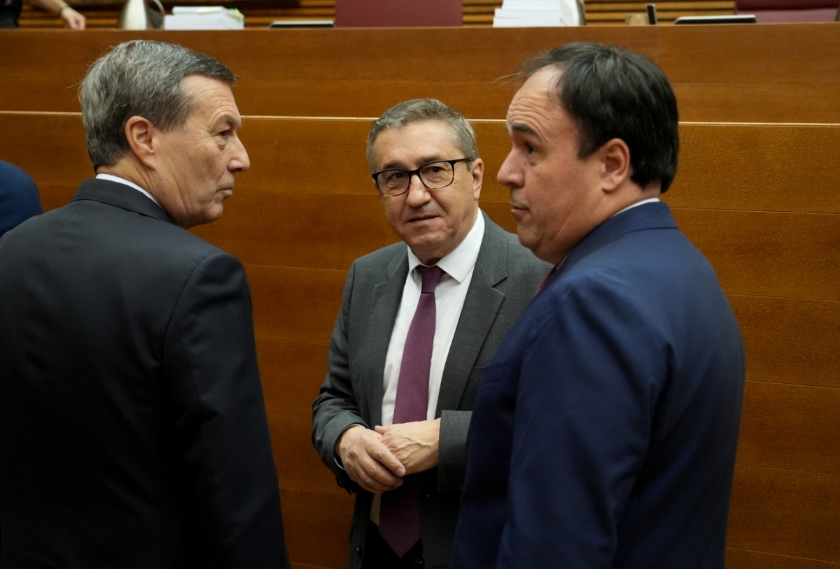 Pérez Llorca junto a Rovira y Marciano Gómez.