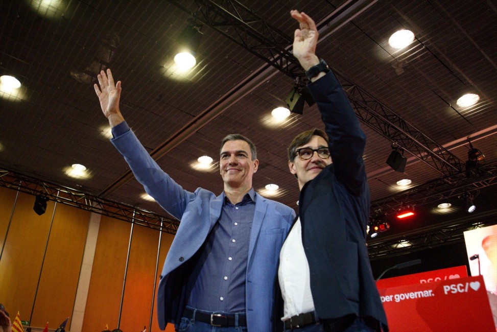 Pedro Sánchez y Salvador Illa en una imagen de archivo. Foto: A.PAREDES/EP - 