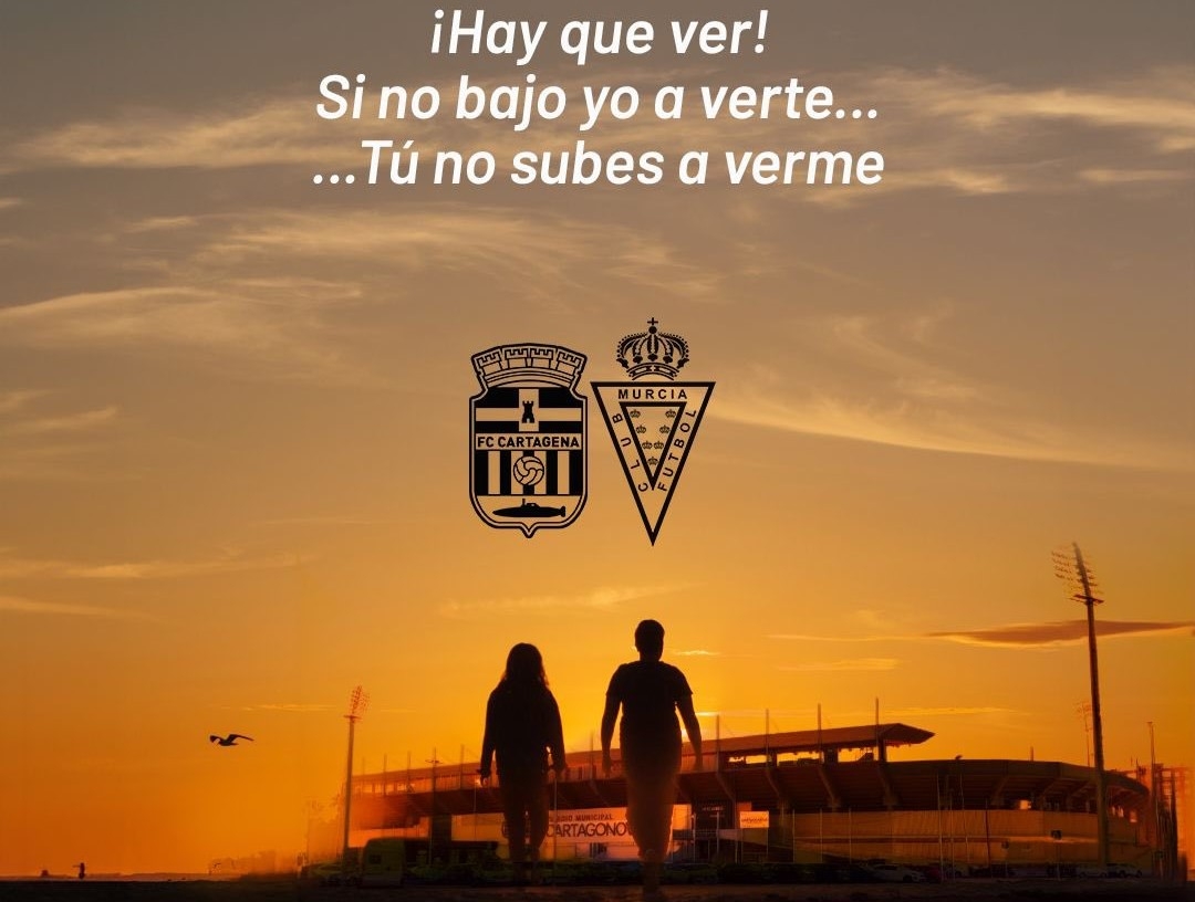 El pique Cartagena-Murcia llega a las redes sociales con una lucha de carteles 