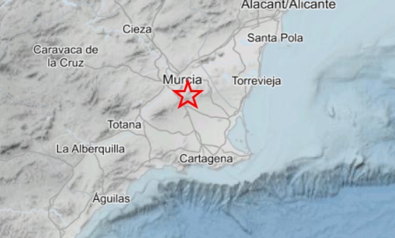 Terremoto en Murcia. - Fuente: I. G. N.