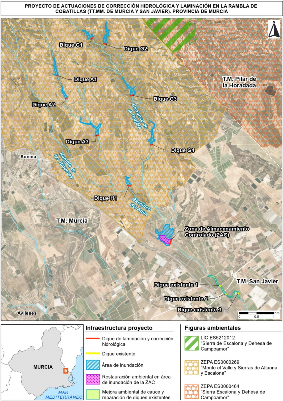 Actuaciones previstas en la rambla de Cobatillas. - Fuente: GOBIERNO Actuaciones previstas en la rambla de Cobatillas.