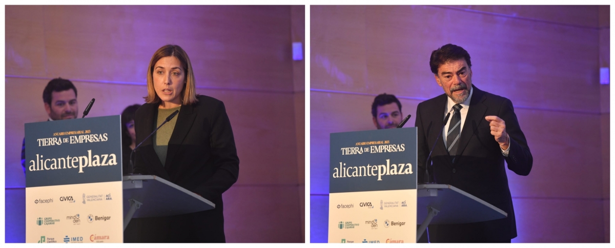 La vicepresidenta de Ediciones Plaza, Conchita Lucas, y el alcalde de Alicante, Luis Barcala. - Foto: RAFA MOLINA La vicepresidenta de Ediciones Plaza, Conchita Lucas, y el alcalde de Alicante, Luis Barcala.