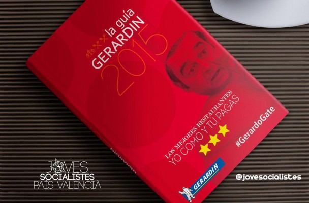 Joves Socialistes 'edita' una 'Guía Gerardín' con los gastos en vinos y restaurantes de Gerardo Camps