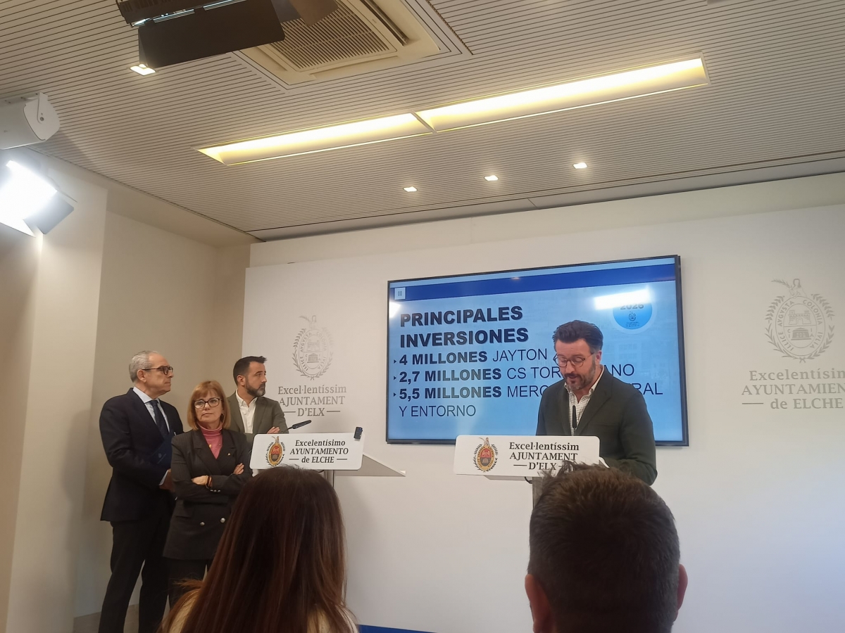 Las cuentas de Elche ascienden a 294 millones en 2026, con 50,9 de inversiones y posible préstamo de 32 millones