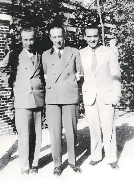 Gerardo Diego, Óscar Esplá y García Lorca (Madrid, 1932) - Foto anónima Gerardo Diego, Óscar Esplá y García Lorca (Madrid, 1932)