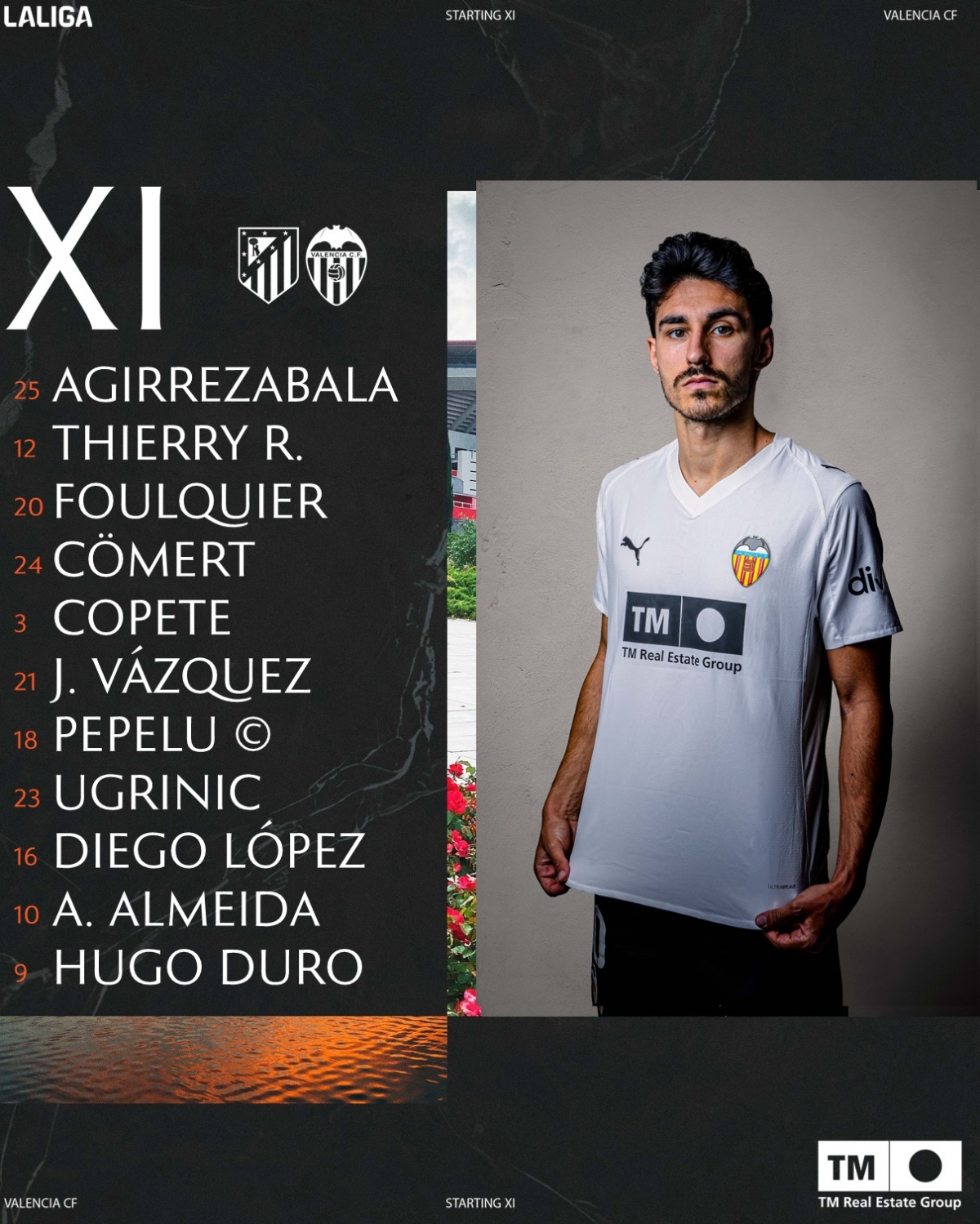 Este es el once del Valencia CF en su visita al Metropolitano