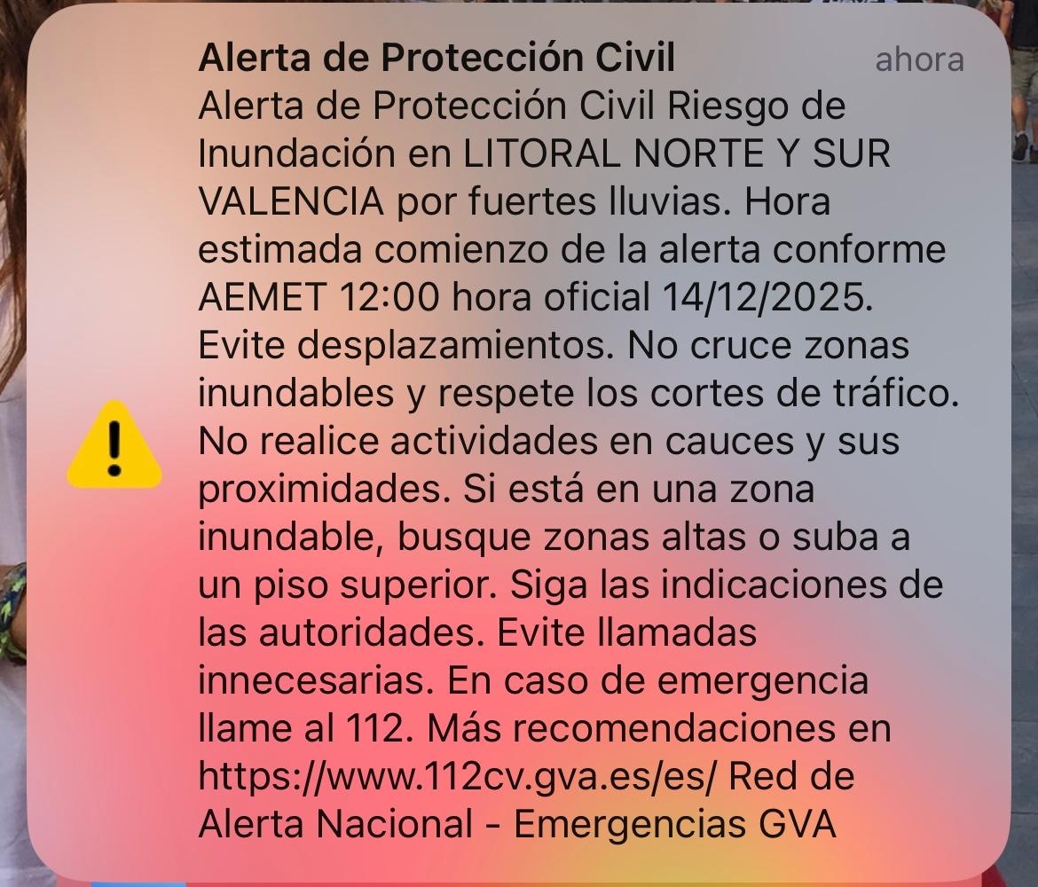 Emergencias envía un ES-Alert para pedir a la población que evite desplazamientos y zonas inundables