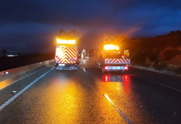 Carreteras cortadas en Alhama, Totana, Mazarrón, Águilas y Mula por las lluvias