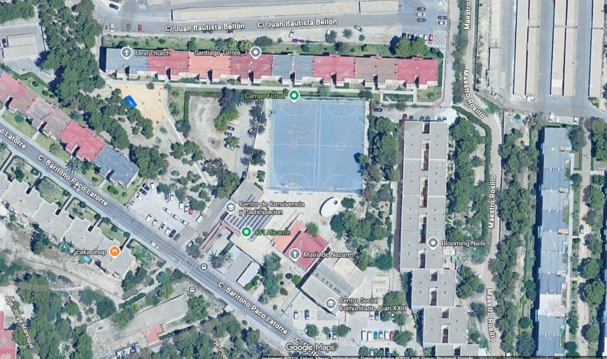 El plano de ubicación de las pistas deportivas. - 