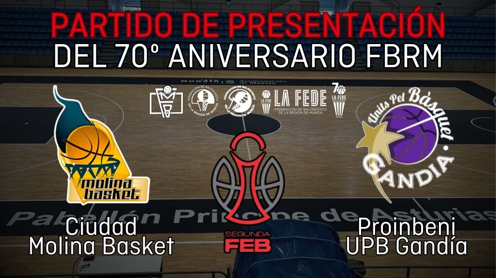 La FBRM presenta su 70 aniversario con el partido Ciudad de Molina-Proinbeni Gandía en Murcia