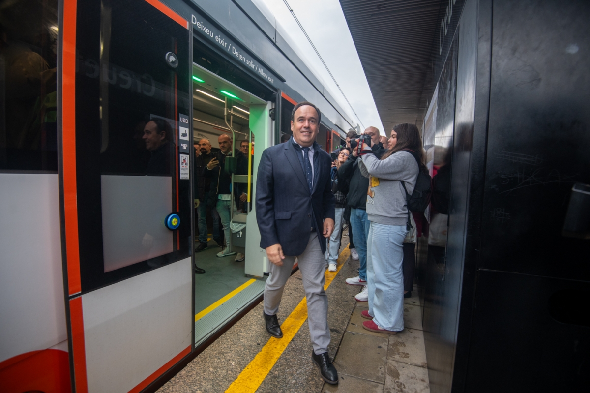 Juanfran Pérez Llorca en la reanudación del Tram en la Marina Baixa, en imágenes