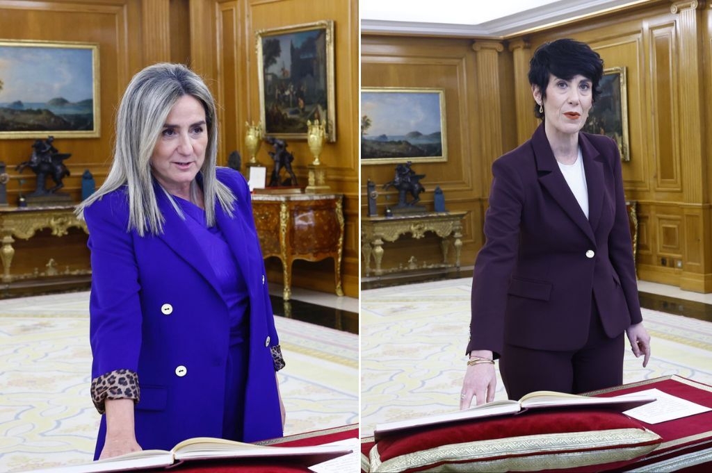 Elma Saiz y Milagros Tolón prometen sus cargos como ministras portavoz y de Educación ante Felipe VI