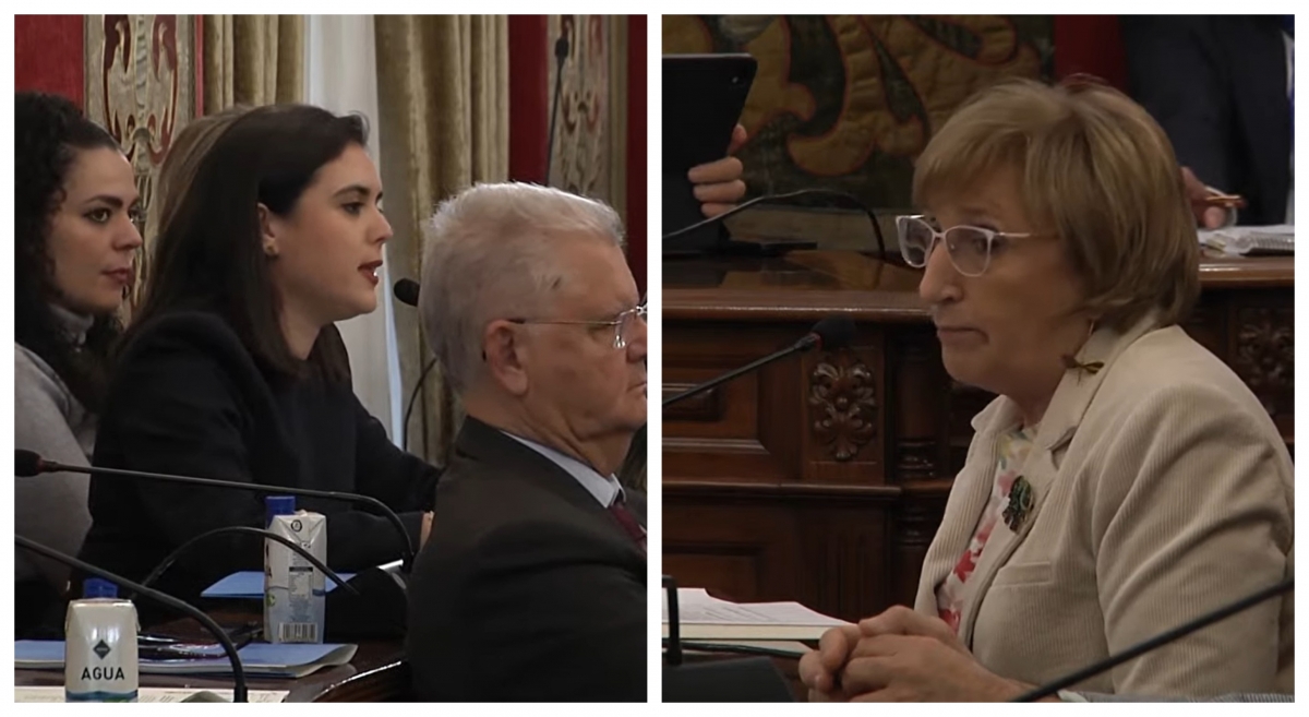 La edil de Hacienda, Nayma Beldjilali, y la portavoz del PSOE, Ana Barceló.