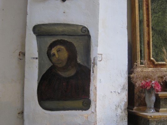 Muere Cecilia Giménez, la autora de la 'restauración' del 'Ecce homo' de Borja