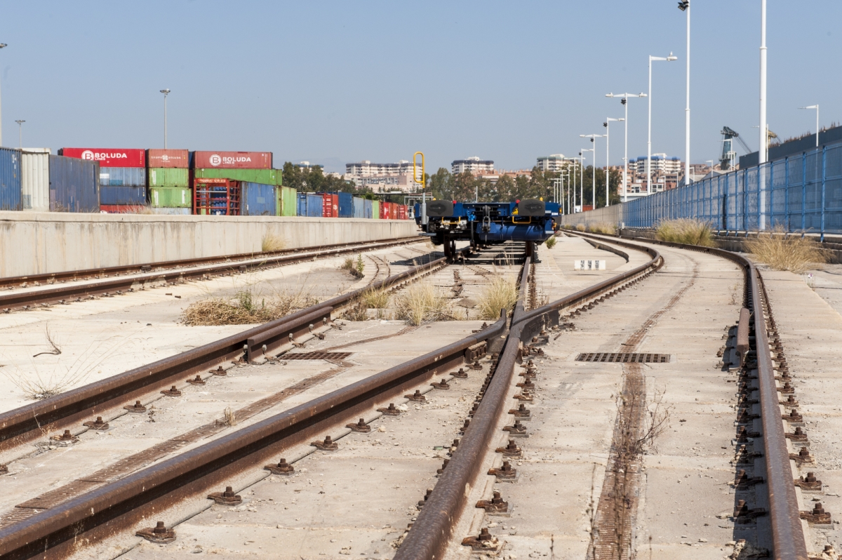 La playa de vías en la terminal de mercancías del Puerto.