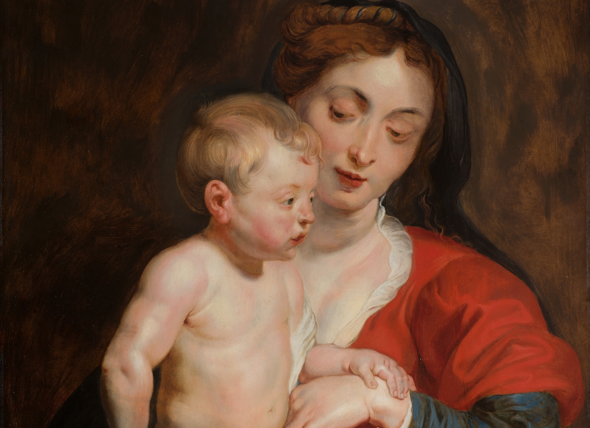 Fragmento de Virgen con el niño, Rubens.