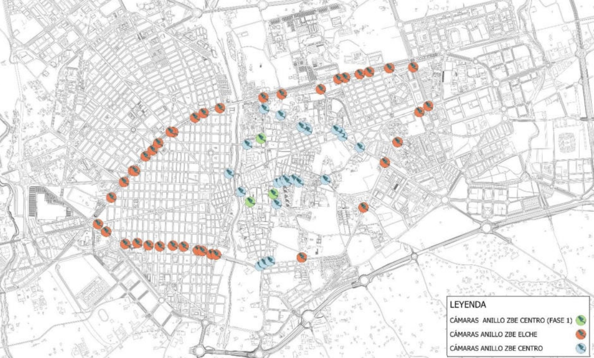 Zona de instalación de cámaras en los anillos -