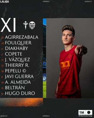 Este es el primer once del Valencia CF en 2026