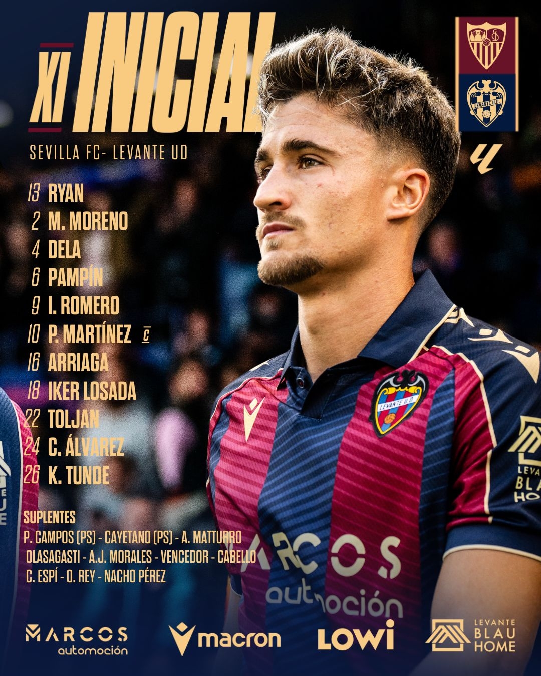 Este es el primer once de Luís Castro en el Levante UD