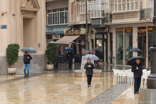 La lluvia deja hasta 18,4 litros por metro cuadrado en Cartagena en solo 24 horas