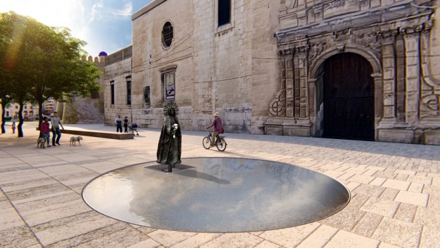 La reforma del entorno de Santa María en Elche albergará una fuente y una figura de la Maredéu: así será