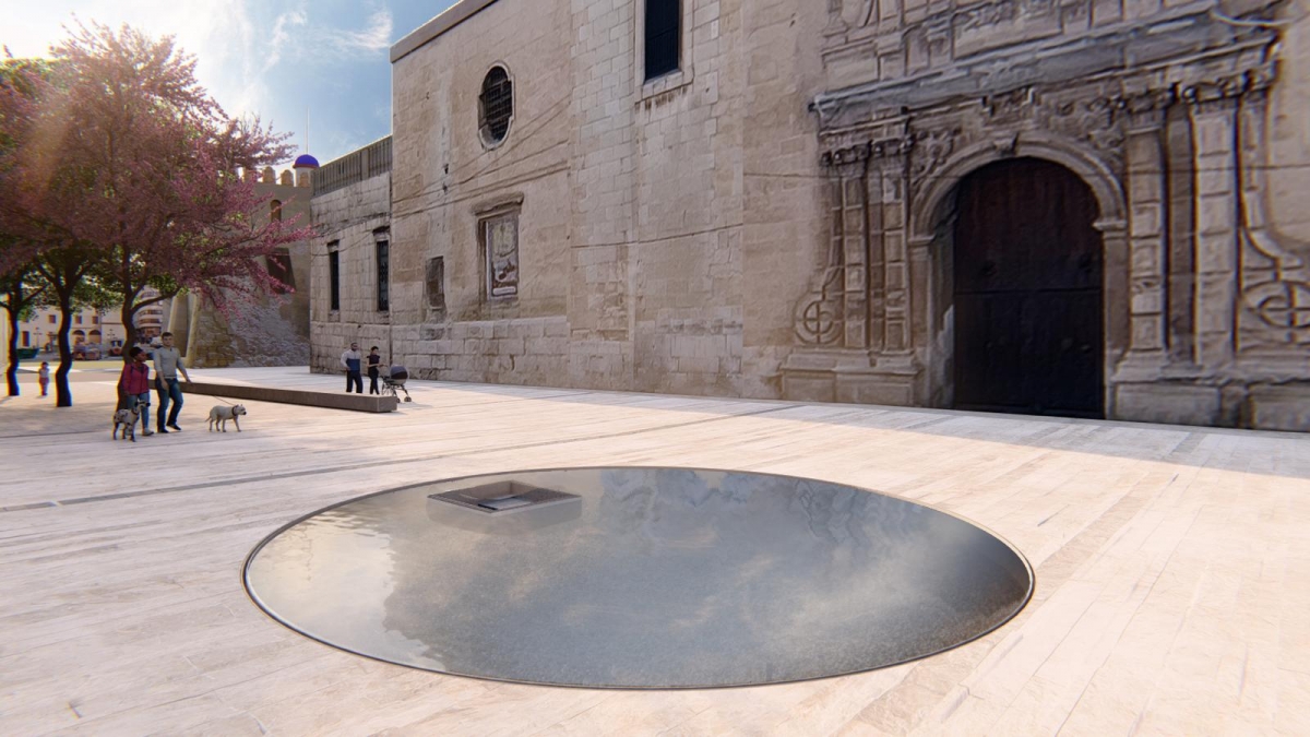 Las obras de la plaza de Santa María en Elche, para después de Semana Santa; la figura de la fuente, sin decidir