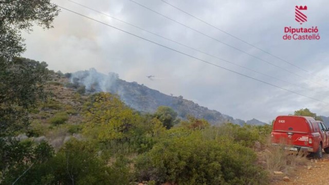 Extinguido el incendio forestal declarado el jueves junto a la AP-7 entre Benicàssim y Oropesa
