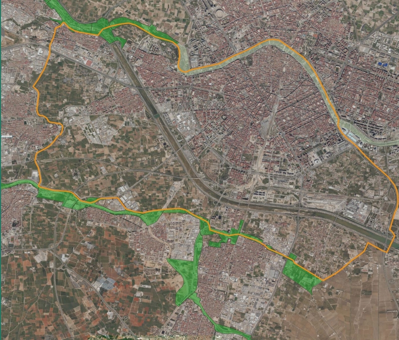 Mapa del proyecto de parques metropolitanos inundables. 