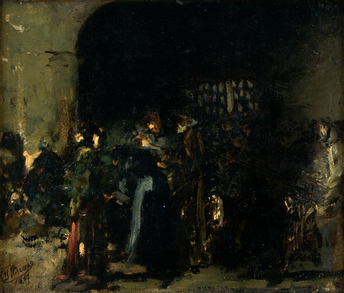 Ignacio Pinazo. Grupo de gente, 1869.