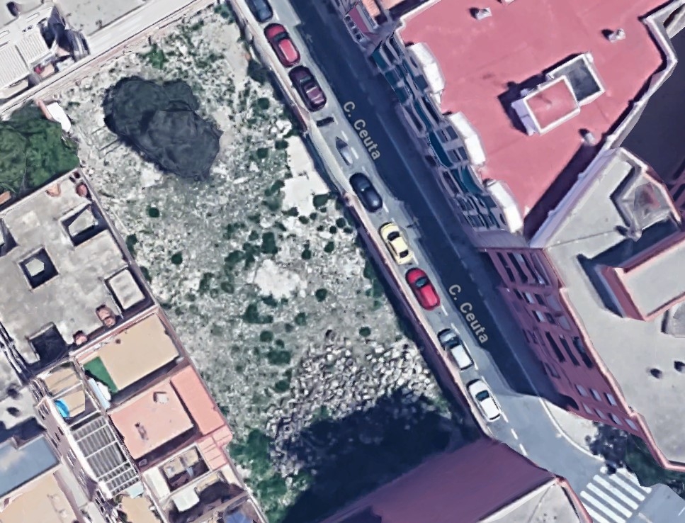 Vista aérea de Google Maps del Solar de la calle Ceuta - Vista aérea de Google Maps del Solar de la calle Ceuta