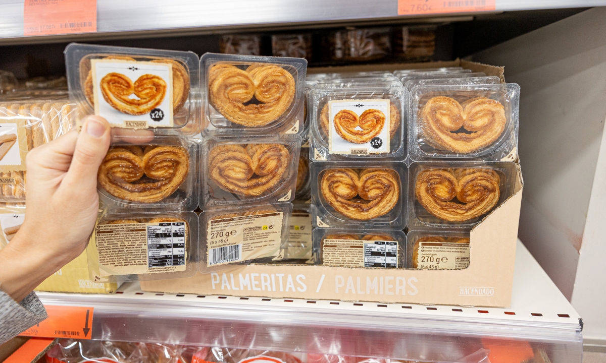 Mercadona innova al diseñar un envase por porciones para sus palmeritas de hojaldre