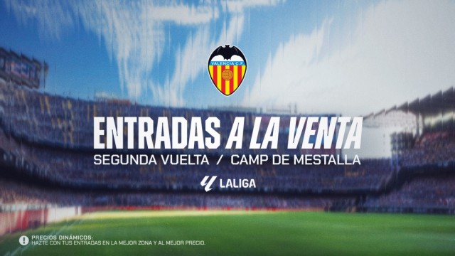 El Valencia pone a la venta las entradas de los partidos de la segunda vuelta en Mestalla